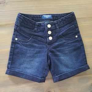 Arizona Jeans Youth Size 7 Dark Denim Shorts Midi